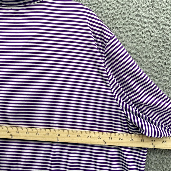 RLX Ralph Lauren Polo Shirt Men's XXL Purple Striped Golf Preppy Performance Gym - Picture 6 of 7